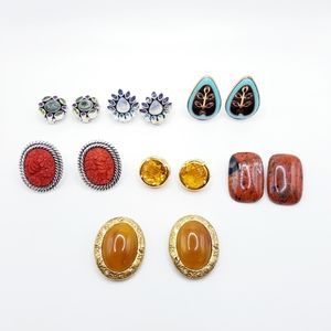 80s/90s Designers Retro Vtg Clip-on Earrings Nicky Butler, AKR, Matisse +LOT 925